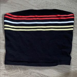 Red white and yellow stripes tube top